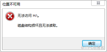 位置不可用无法访问,磁盘结构损坏且无法读取
