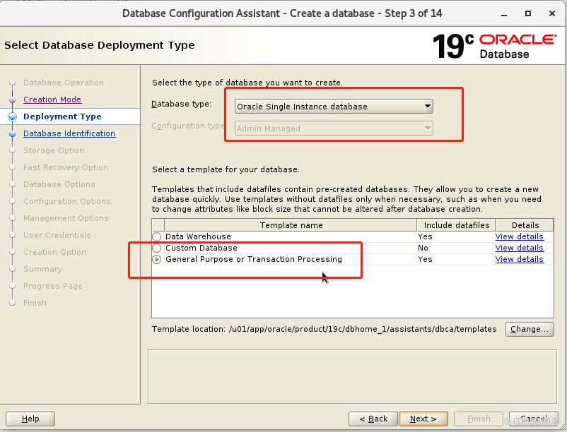 oracle19c安裝 單例項 系統centos7  非cdb