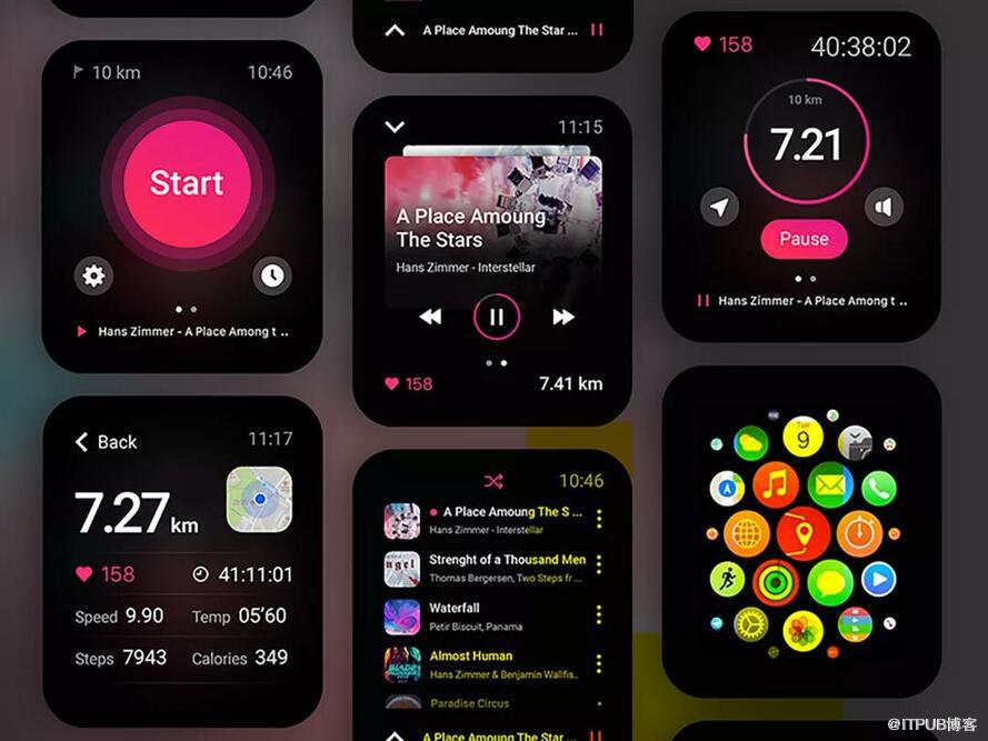 分享一組智慧手錶介面設計參考