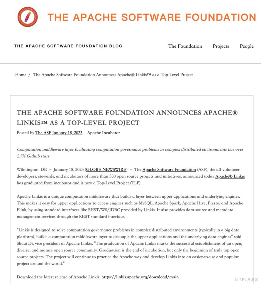 官宣：計算中介軟體 Apache Linkis 正式畢業成為 Apache 頂級專案