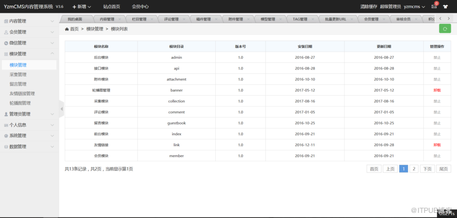 YzmCMS内容管理系统