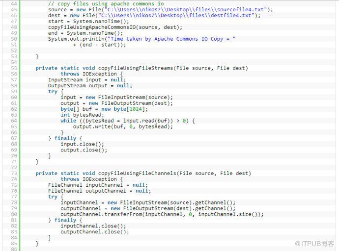 Java中的4种文件复制方法
